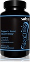 Saba Night Bliss Natural Sleep Aid | Non-Habit Forming | Sleep Supplement for Longer Sleep & Stress Relief w/Magnesium, Melatoniin, GABA, Kummel & Valerian (60 Vegan Kapslit, 30 päeva varu)