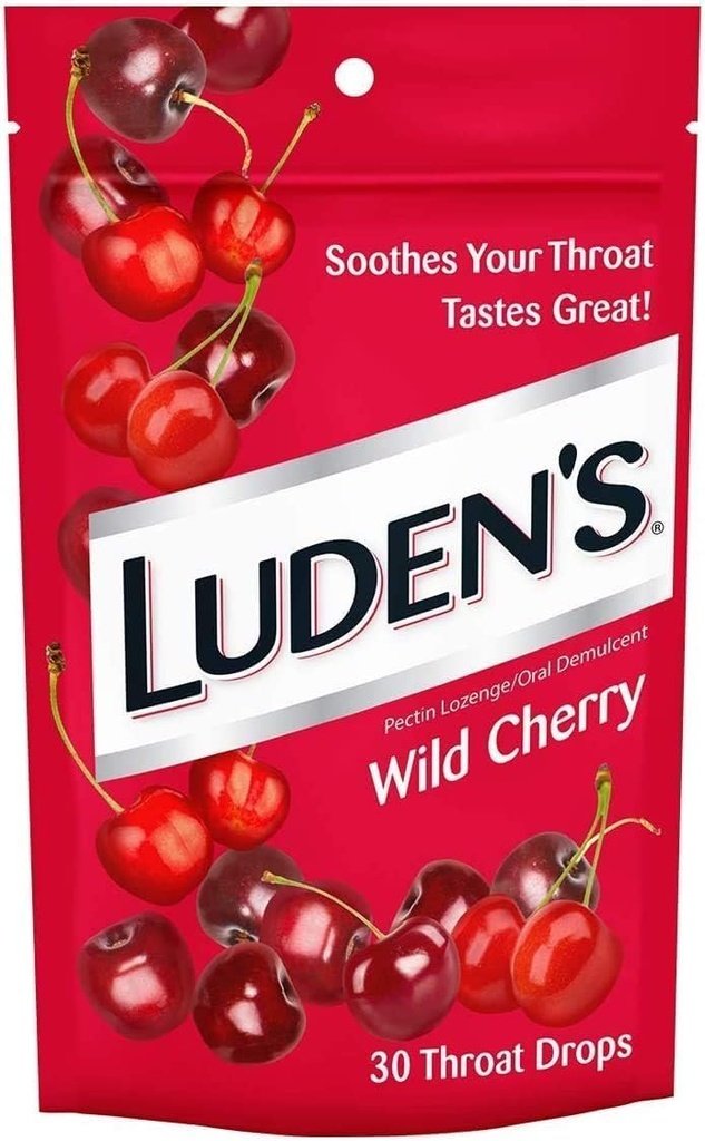 Luden's Throat Drops Wild Cherry 30 tilka (3 PACK)