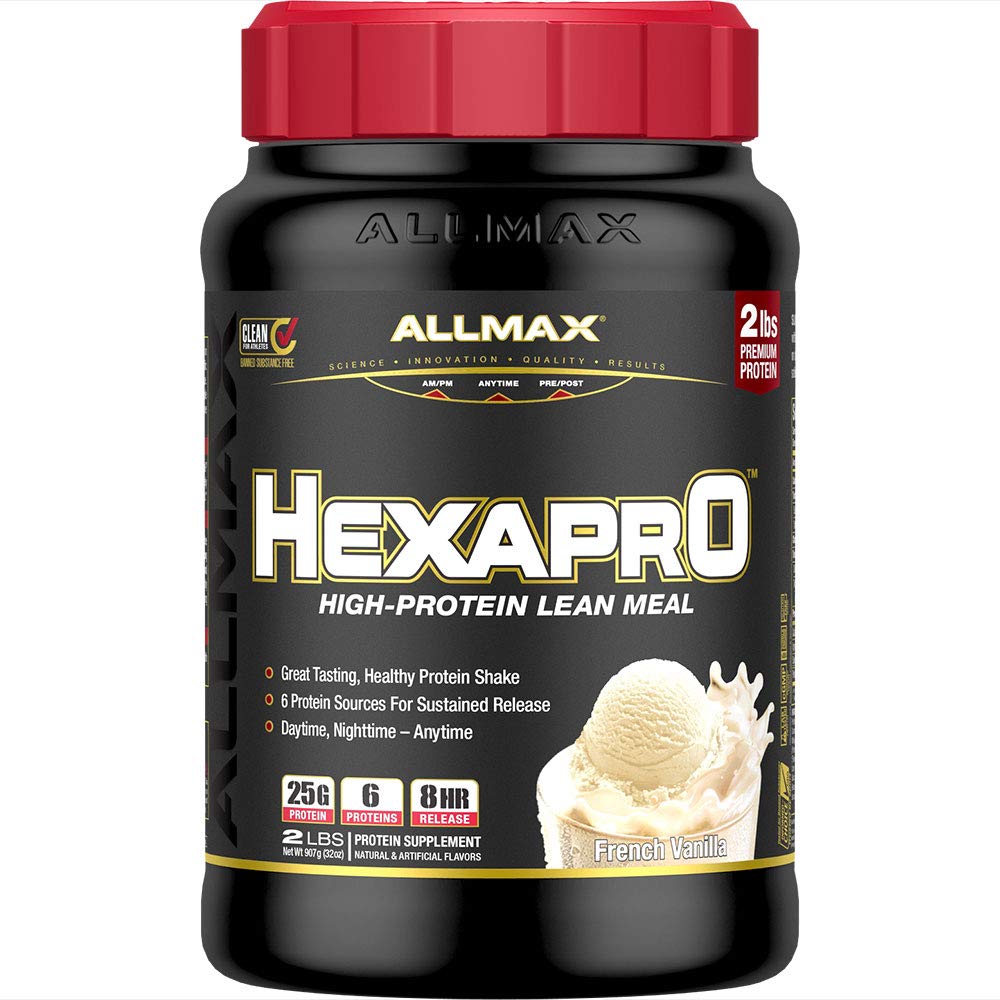 ALLMAX HEXAPRO, Prantsuse vanilje - 2 naela - 25 grammi valku ühe serveerimise kohta - 8-tunnine püsiv vabanemine - nullsuhkrut - 21 serveerimist