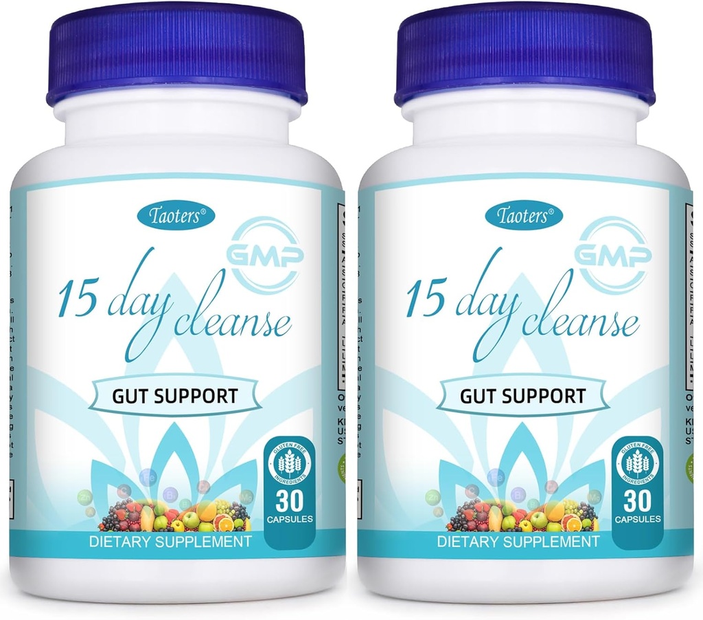 15 Day Cleanse Gut Support 2 Pack | Colon Broom, Detox Supplement Senna, Cascara Sagrada & Psyllium Husk, meestele ja naistele | Kokku 60 kapslit