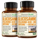 Glükoosamiinsulfaat hüaluroonhappega, boswellia, Black Pepper & MSM-i lisandiga - 5-in-1 liigeselisandid meestele ja naistele - ühine tervis, liikuvus ja luu tugevus - FSA abikõlblik 2 pakend