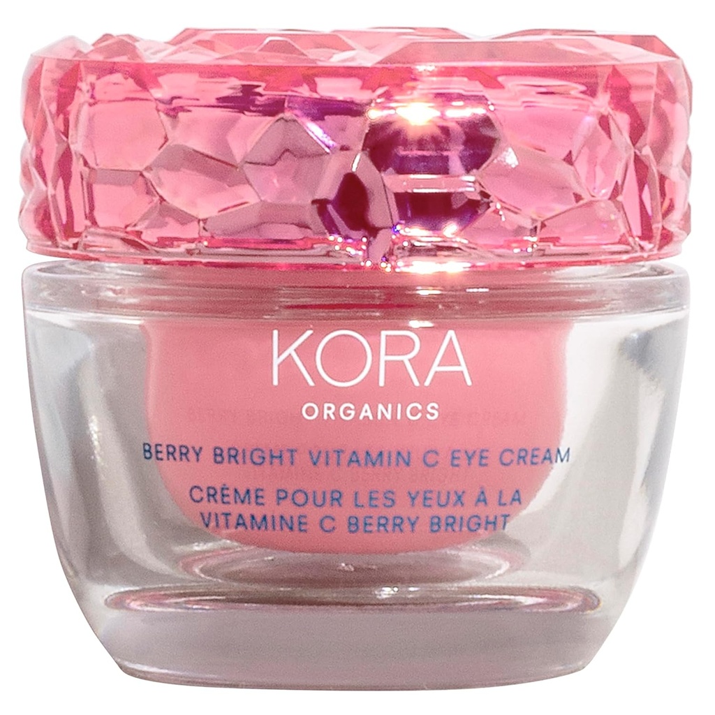 KORA Orgaanika Berry Bright Firming C-vitamiini silmakreem, hüdraat ja tugevdamine, sertifitseeritud orgaaniline, julmusevaba, korduvtäidetav, 0,50 fl oz
