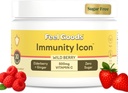 Immuunsus ikoon, nullsuhkur, C-vitamiin, A, B, D, E & tsink, mahe leedrimarjas, Ashwagandha, joogisegu pulber, vegan, GMO-vaba, kofeiin ja gluteenivaba | metsmarja, 30 serveerimist