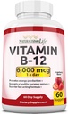 NaturalisimoLife Vitamiin B12 6000 mcg – Kiiresti lahustuv maasikamaitsepähklid – 60 Nuggets, Non-GMO, Vegan, Gluteenivaba