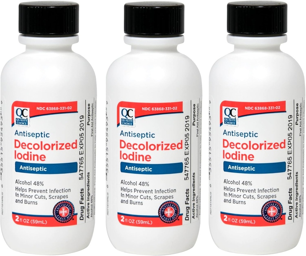 Kvaliteedivalik Antiseptiline värvitustatud jood 2 Fl. Oz. - 3 Pack