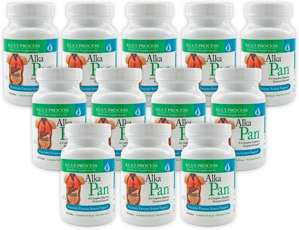 Alka•Pan (12 Pack) Best Process Alkaline – Natural Digestive Supplement – Pancreatic Enzymes with Antioxidant-Rich Superfoods & Seedetrakti maitsetaimed