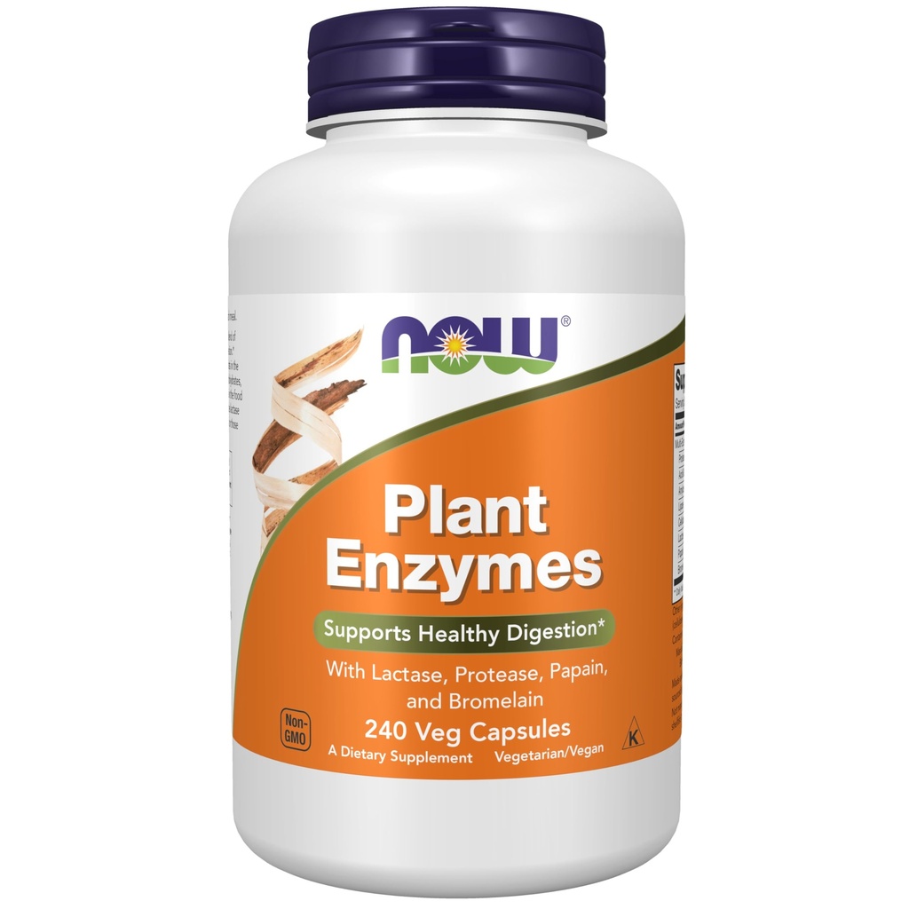 NOW Foods Supplements, Plant Enzymes koos laktaasi, proteaasi, Papain ja Bromelain, 240 Veg kapslid