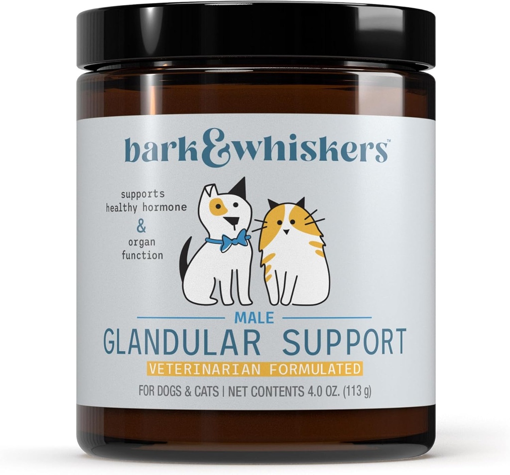 Dr Mercola Bark & Whiskers Glandular Support - Toetab endokriinsüsteemi ja elundite tervist - Külmkuivatatud valem - Hormoonivabad koostisosad - Mees - 75 Scoops (4 oz)