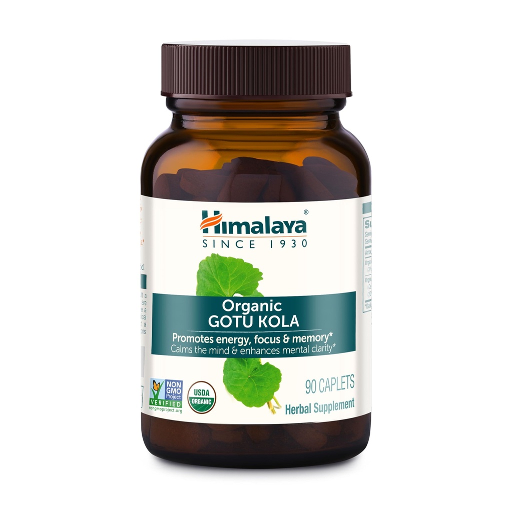 Himalaya orgaaniline Gotu Kola, 45 päeva pakkumine - taimsed nootroopsed toidulisandid Adaptogeenidega energia, fookuse, mälu ja rahustava lõõgastumise jaoks - Vegan, GMO-vaba, Gluteenivaba, 650 mg, 90 kapslit