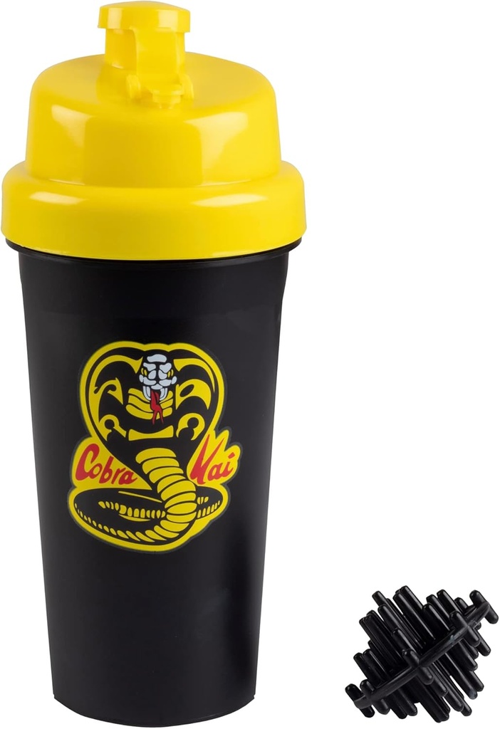 Karate Kid Cobra Kai 25oz Shaker Bottle w / Blender Mixer Ball - joogi mõõtmised, Fliptop, Leakproof Screw Lid- Blend Protein Pulber, spordijoogid, raputused, smuutid - ametlikult litsentseeritud