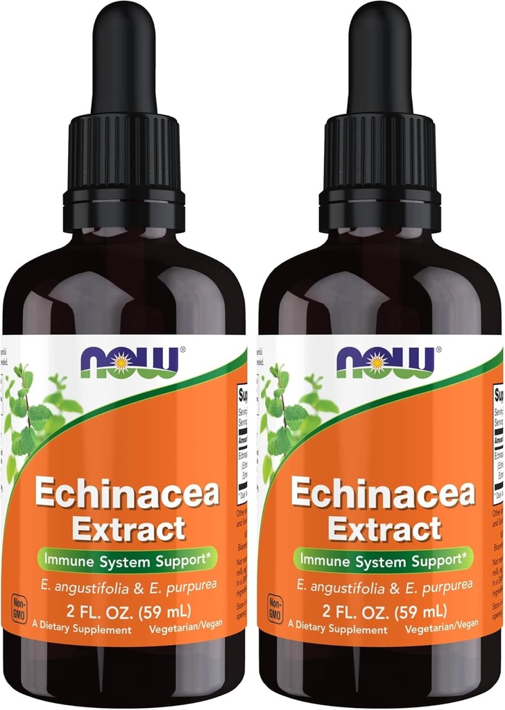 NOW Supplements, Echinacea Extract Vedel tilgutiga, Immuunsüsteemi tugi *, 2-kordne (pakk 2)