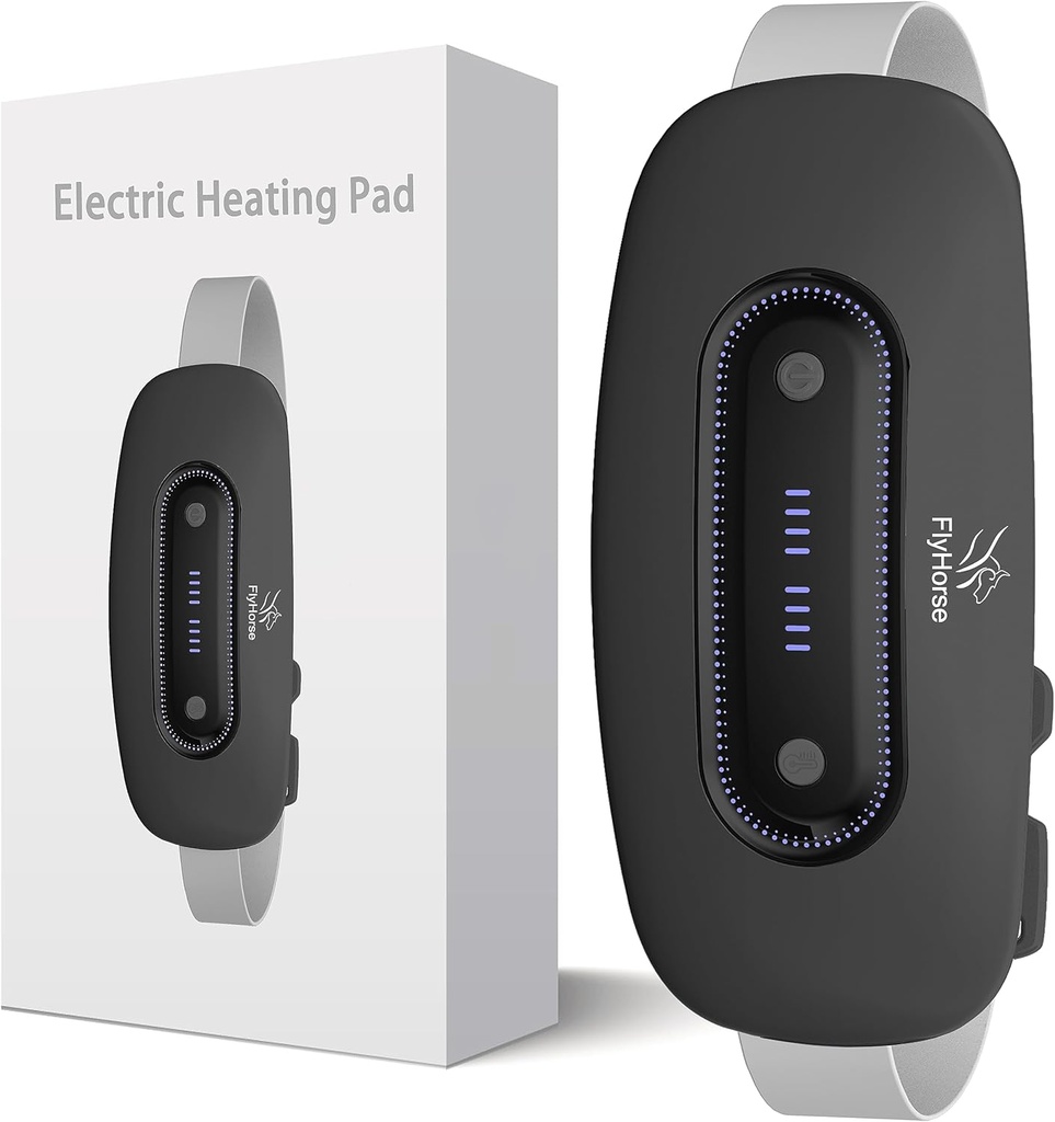 Elektrikütte pad, kaasaskantav juhtmeta menstruaalkütte padi 4 soojustaseme ja 4 massaažirežiimiga, kiire suur küttekeha mähkimisvöö krampide jaoks, seljavalu leevendamise kingitused naistele Tüdrukud tema (must)