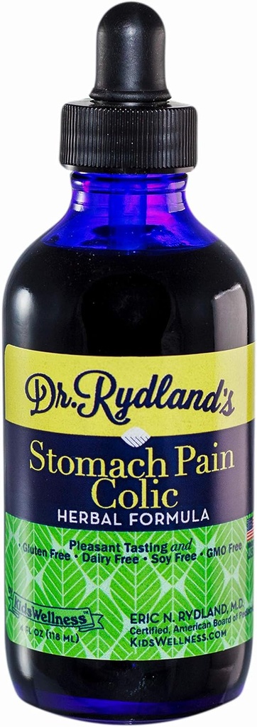 Dr. Rydland's Taimne täiendus | Loodud KidsWellness | Suurepärane imikutele täiskasvanutele | Magu & Colic | Leevendab seedehäireid, kõhuvalu, gaasi, puhitust ja käärsoole sümptomeid | 4 Ounce Bottle