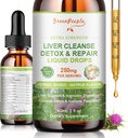 GREENPEOPLE Maksapuhastus Detox & Remondi tilgad - Maksalisand w / Piimohakas Silymarin, Artišokk & Dandelion Maksa Detox & Support - 16x Potent Taim-Toitained - 2Fl Oz Natural Maitse