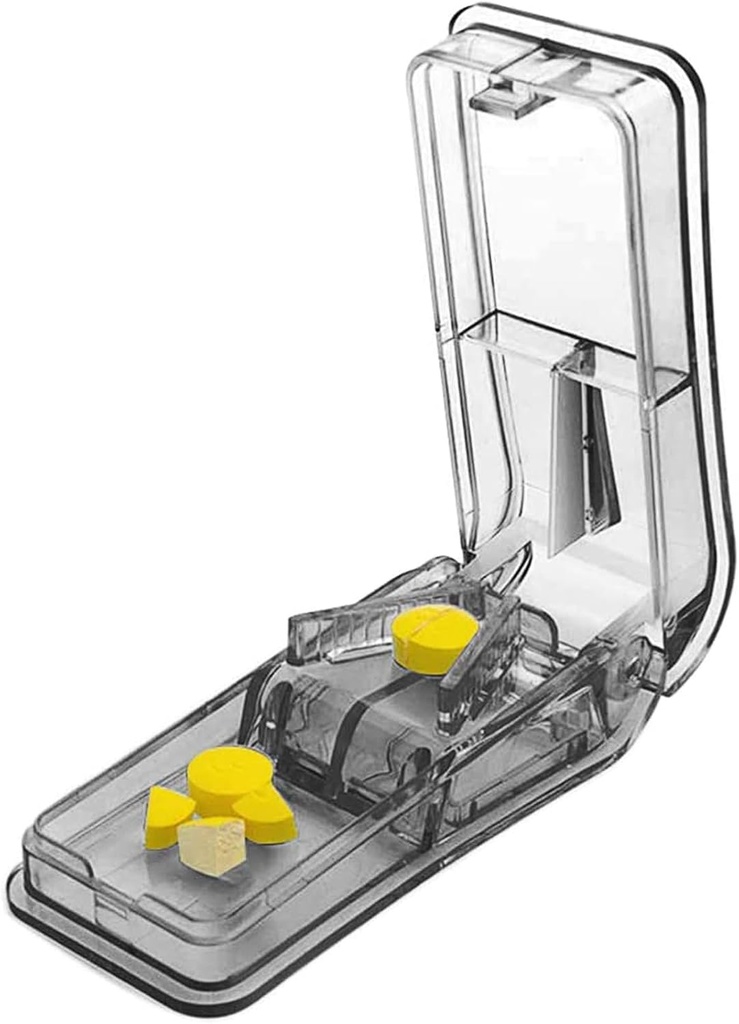 Pillide lõikamine väikestele või suurtele tablettidele. Parim mitme pilli hajutaja! disain USA-s Kahekordne nagu pillikarp. Ei sobi väikestele pillidele. Keychain Pill Holder As a Bonus (Gray)