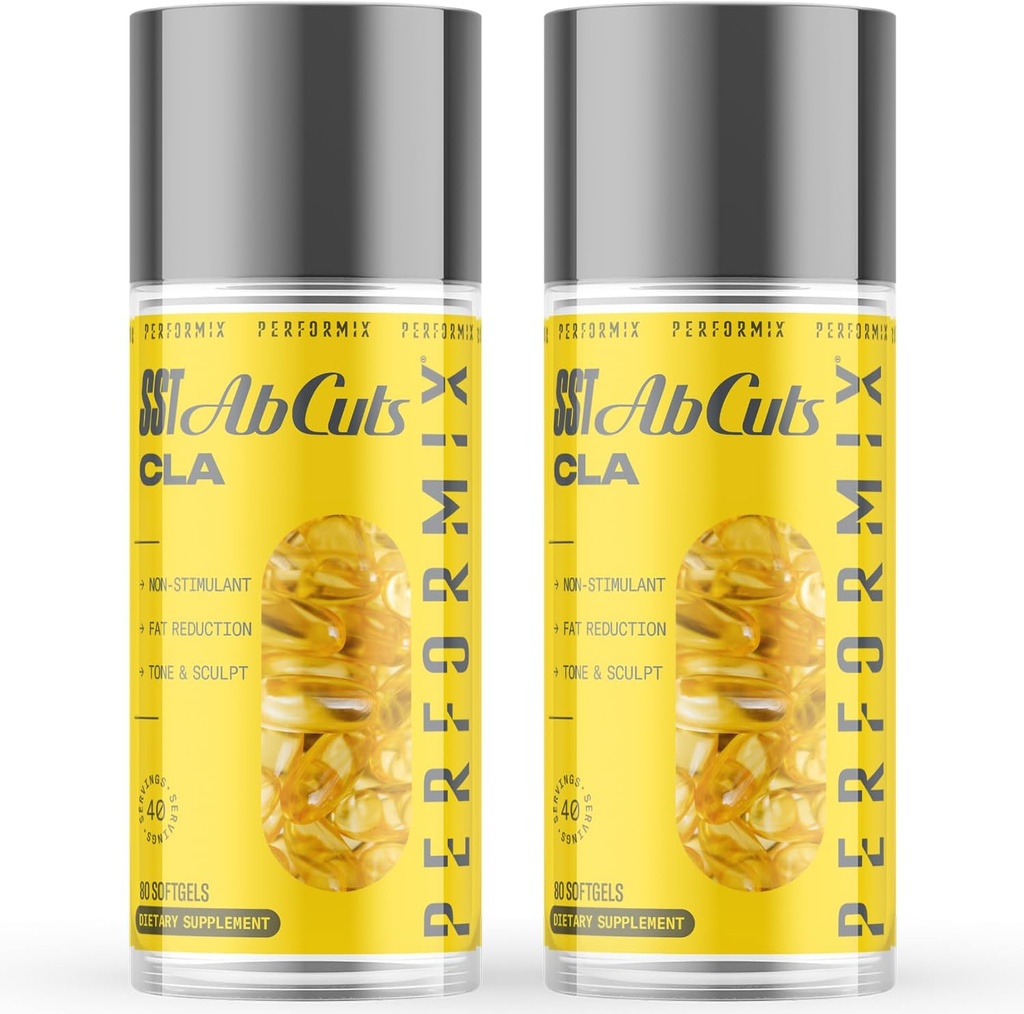 PERFORMIX - SST AbCuts - CLA 1000 mg - Stim Free - Thermogenic - Fitness Goals - Metabolism Booster - Health & Wellness - Saflooriõli, Omega 3, linaseemned ja E-vitamiin - Pre Treening - 160 Softgels