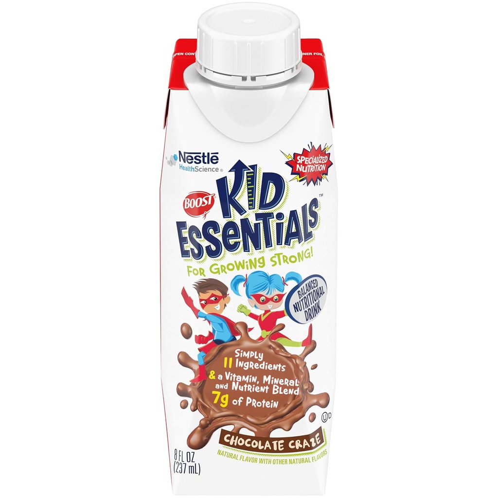 BOOST Kid Essentials Tasakaalustatud Toitumisjook Lastele, Chocolate Craze, 8 fl oz (pakk 16)