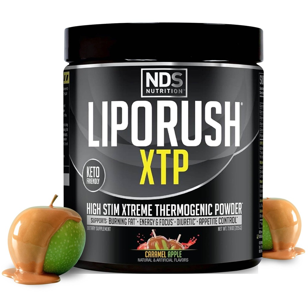 NDS Nutrition XTP termogeenne rasvapõletaja L-karnitiiniga - energia, fookus ja isu kontroll - äärmuslik termogeenne rasva põletamine pulbri kaalulangus - karamelli õun (45 serveerimist)