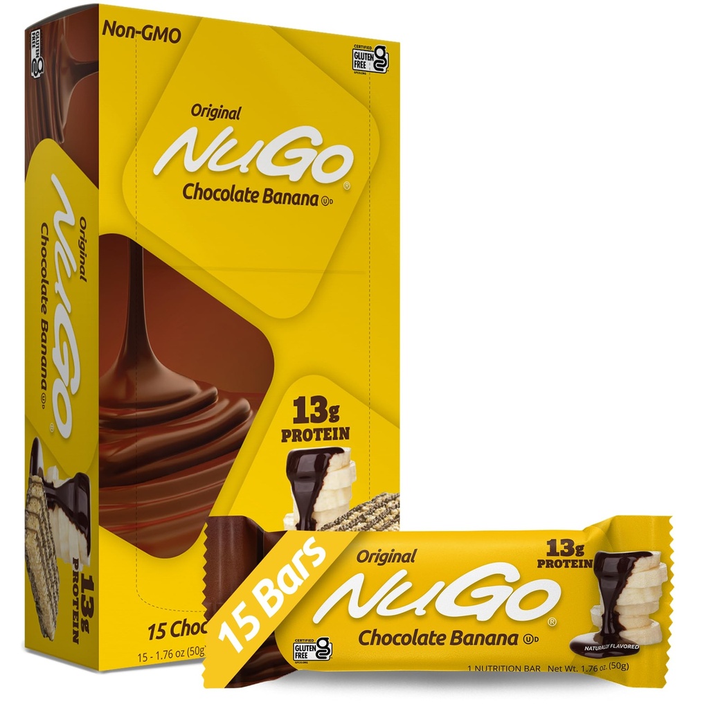 NuGo Valgubaar, Šokolaad Banaan, 13 g valku, Gluteenivaba, 15 krahv
