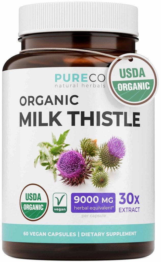 USDA orgaaniline piimaohakakapslid - 80% silymariini lisand maksa toetamiseks - super kontsentreeritud 300mg 30: 1 piimaohaka ekstrakt, mis vastab 9000mg - piimaohaka maks Detox 60 päeva pakkumine