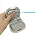 Kuulmisabi juhtum aku ladustamisega Slot Hard Small 0,59"*2.44"*1.57",Silicone Cushion, ITE, BTE kuulmisabivahendid (valge)