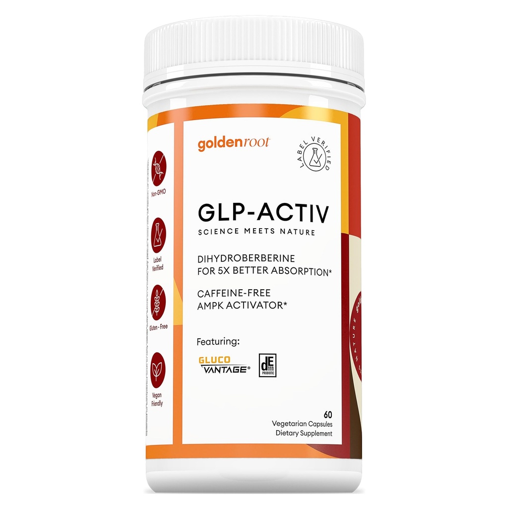 GLDN Berberine Advanced Absorption Formula - 200mg dihüdroberine 5X Parandatud imendumine - DIM - kroompikolinaat ja DE111 probiootikumid seedetrakti toetuseks - Vegan sõbralik - 60 kapslit