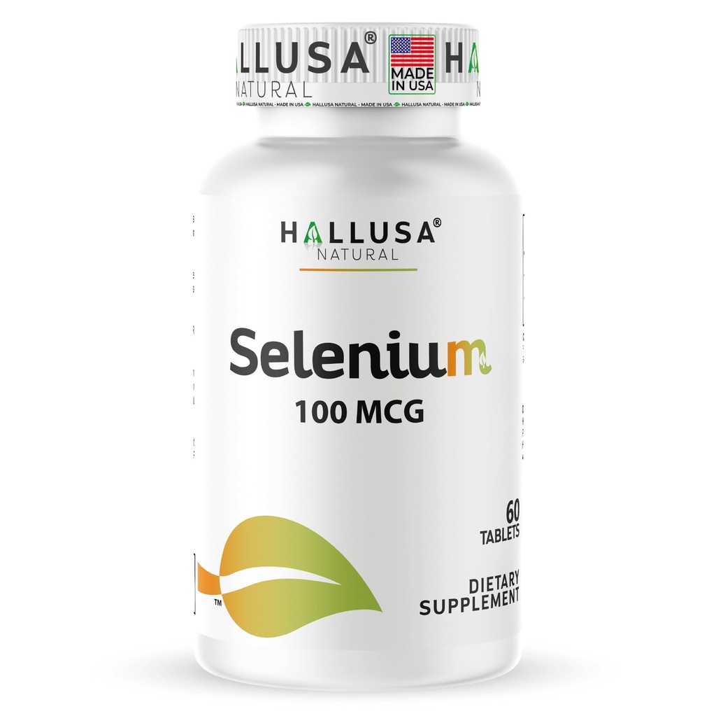 Hallusa Natural - Selenium 60 tabletti, antioksüdant ja immuunsüsteemi tugi, südame tervis - 60 päeva pakkumine