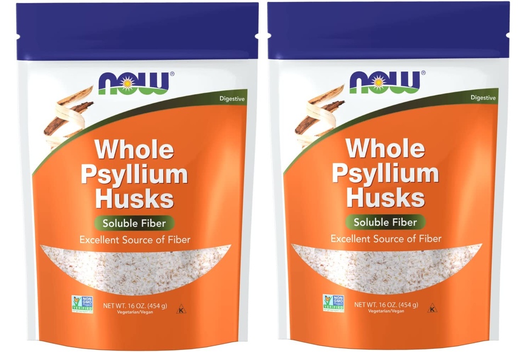 NOW Foods Psyllium Husks Terve, 16 Oz (pakk 2)