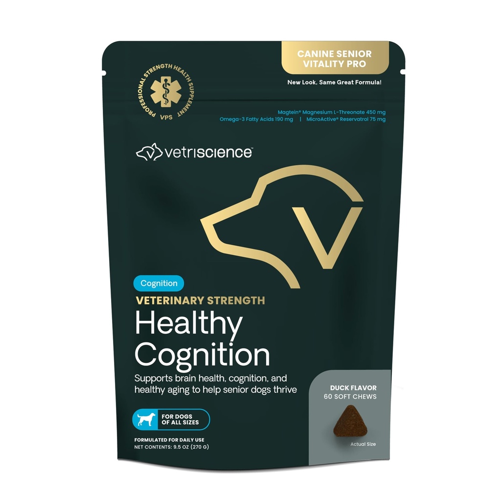 VetriScience Veterinary Tugevus Tervislik tunnetus Chews - Senior Wellness Supplement koertele - toetab tunnetust, immuunsüsteemi funktsiooni ja ainevahetust - 60 Count