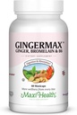 Maxi Health Gingermax - Ingver - Bromelain & Vitamiin B6 - Seedimine Tervis - 60 kapslit - Kosher