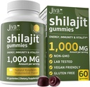 Jiva Botanicals Pure Shilajit alates Himaalaja Gummies meestele ja naistele - Shilajit Gummies 1000mg tervisliku vananemise, immuunsüsteemi ja normaalse energia toetuse - suhkruvaba, vegan, 60 Count (1. pakk)