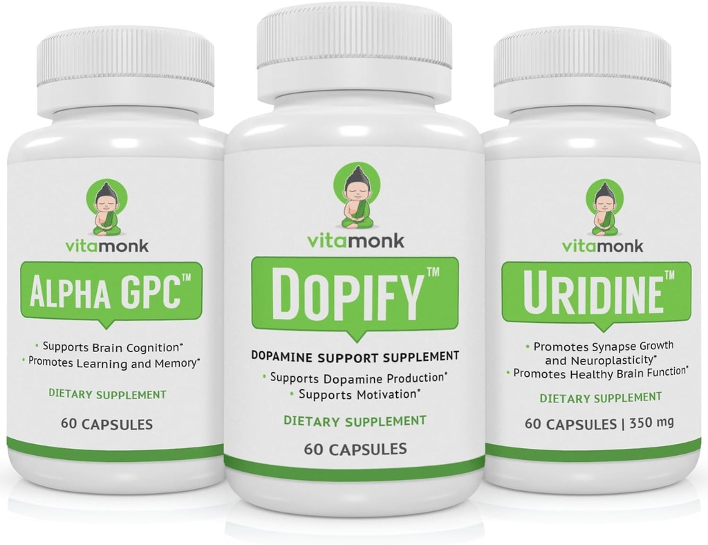 Dopamiini tugisammas, mis on ühendatud alfa GPC ja uridiiniga - neuro Boost Duo