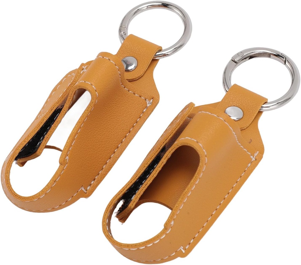 Üldine astma inhalaatori hoidja , inhalaatori ümbris Inhalaator , mis kannab hoidikut Clasp Sulgemisohutus Carabiner Clip 2pcs Portable PU Naha inhalaator Kaitse hoidja (Turmeric )