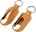 Üldine astma inhalaatori hoidja , inhalaatori ümbris Inhalaator , mis kannab hoidikut Clasp Sulgemisohutus Carabiner Clip 2pcs Portable PU Naha inhalaator Kaitse hoidja (Turmeric )