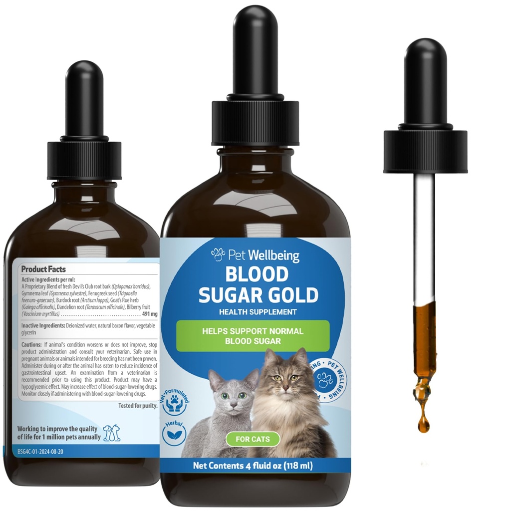 Lemmikloomade heaolu Veresuhkru kuldkassid - holistiline vere suhkrutoetus, pankreas ja maks Tervis, võimlemine, lambaläätsede ja Saatana klubi - NASC Certified & Vet-Formulated - 4 oz Liquid