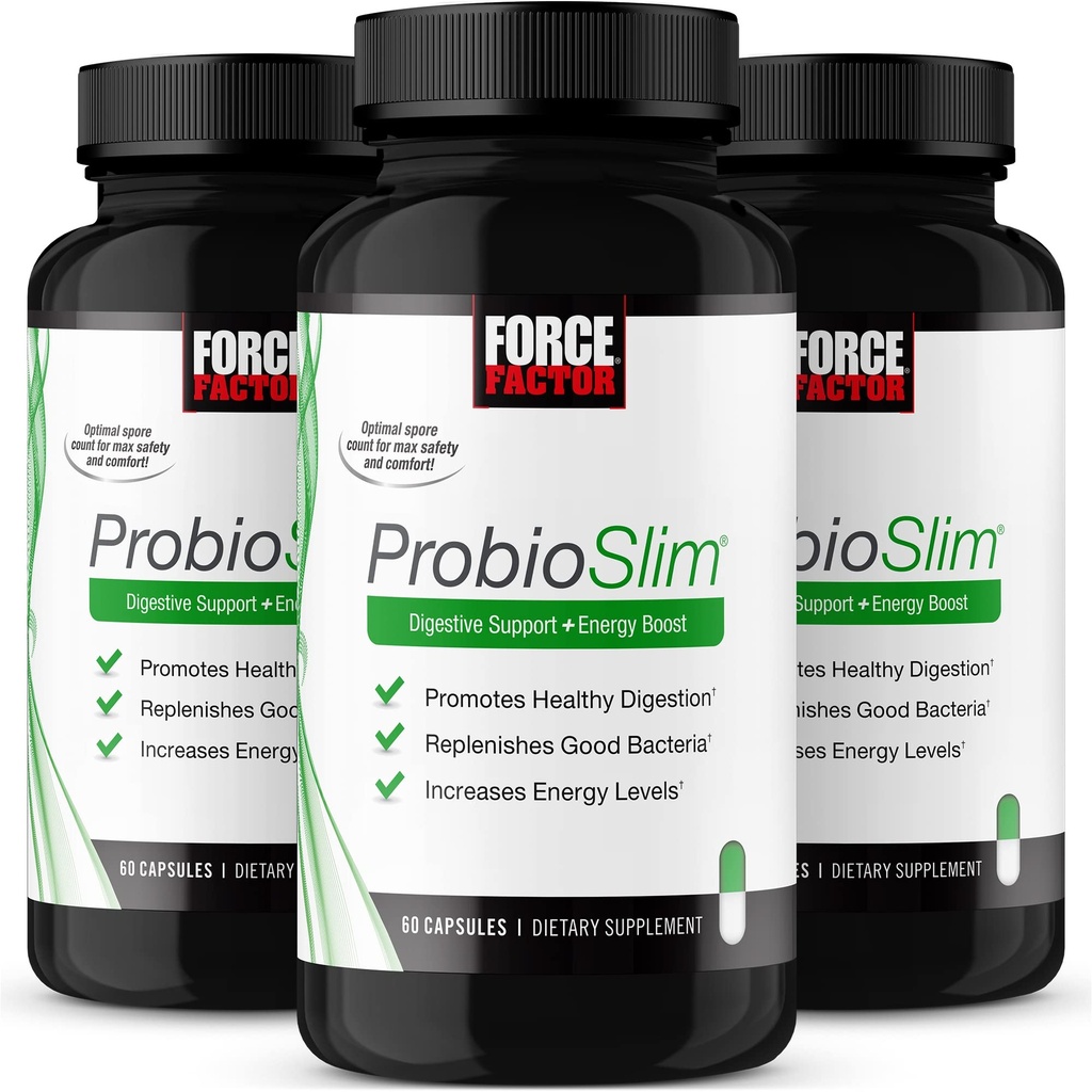 Probiootikum ProbioSlim Probiootikumide Täiendus ProbioSlim Probiootikumid Probiootikumid Naistele Ja Meestele Probiootikumide Ja Rohelise Tee Ekstraktiga, Vähendage Gaasi, Puhitus, Kõhukinnisus, Toetage Seedetrakti Tervis & Soolestiku Tervis, 180 Kapslit (3-Pack)