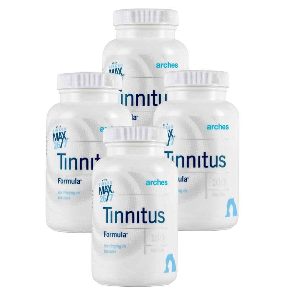 Arches Tinnitus Starter Kit - Nüüd Ginkgo Max 26/7 - Looduslik Tinnitus Ravi Ringing kõrvade leevendamiseks - 4 pudelit - 100 päeva pakkumine