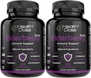 Tervislik annus Elderberry Plus kapslid - immuunsuse tugilisa vitamiinidega C, D3, tsink, seleen ja 11 koostisosad aastaringseks heaoluks - 120 köögiviljakapslit, 2-kuuline tarnepakend 2