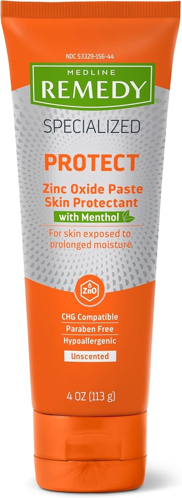Medline Remedy Spetsiaalne tsinkoksiidi Aseta Mentool (4 oz Tube), Lõhnata, Kalamiin, Inkontinentsi Hooldus, Mähkmelööve, Märgusekaitse, Hüpoallergeenne, Parabeenivaba, Täiskasvanud, Rahustav