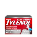 Tylenol Extra Tugevus Atsetaminofeen Kiire vabastav geelid, ekstra tugevuse valu Reliever & Palaviku vähendaja, Gelcaps Laser-Drilled Holes, 500 mg Acetaminophen, 50 ct