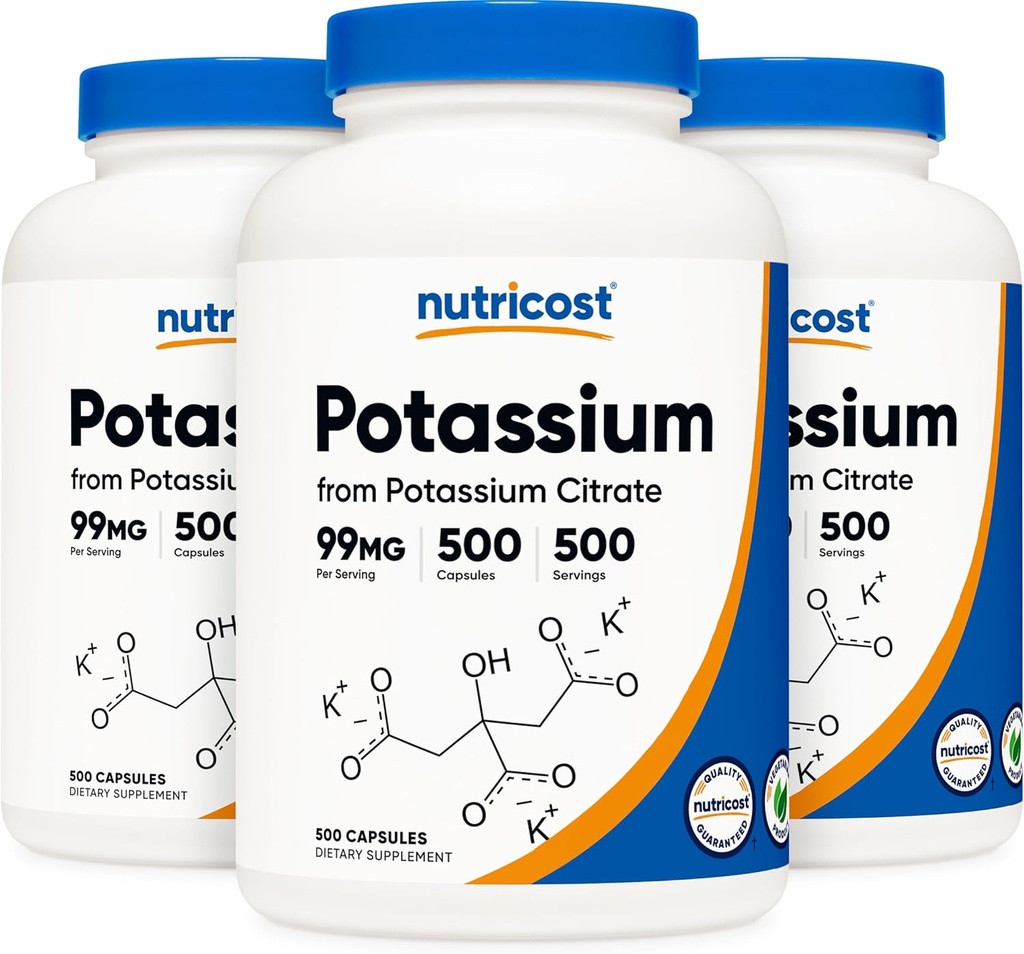 Nutrikost Kaaliumtsitraat 99mg, 500 kapslit (3 pudelit)