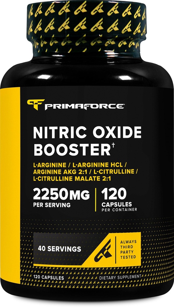 Primaforce lämmastikoksiidi võimendaja (2250 mg, 120 kapslit) - 40 meie lämmastikoksiidi suurendamise segu enne treeningut ja pärast treeningut