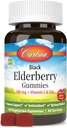 Carlson - Black Elderberry Gummies, C-vitamiini ja tsinkiga, immuunsuse tugi, 60 Gummies