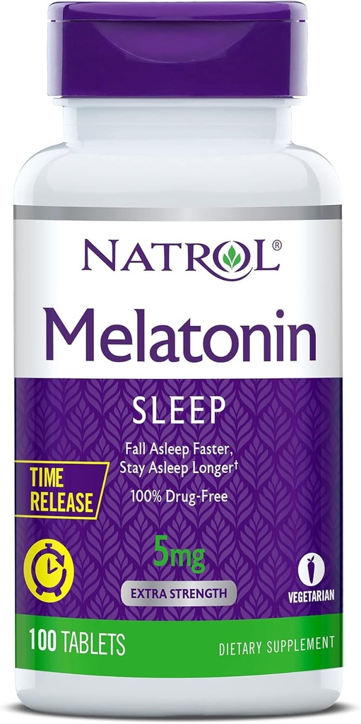 Natrol Aeg-vabasta Melatoniini 5 mg, toidulisand rahutu une *, 100 tabletti (pakk 2), 200 päeva pakkumine