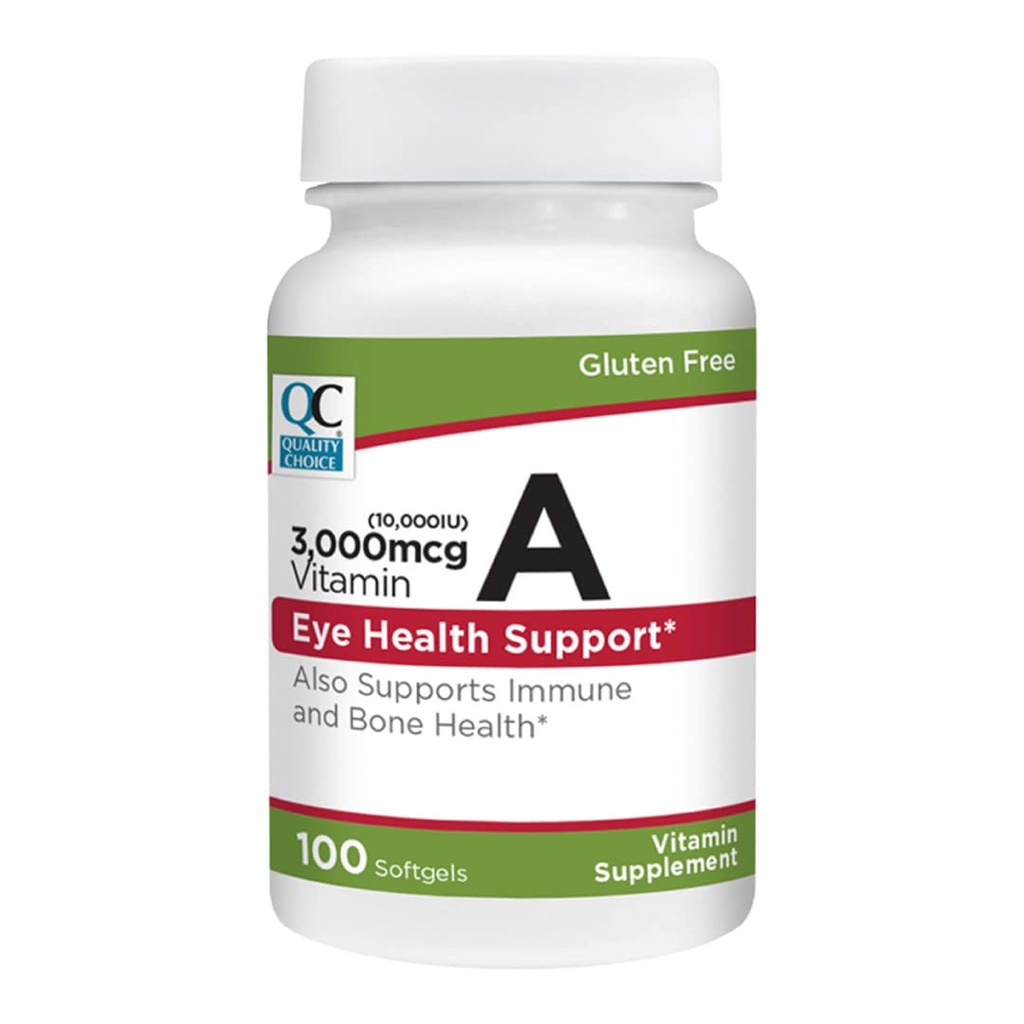 Kvaliteetne A-vitamiin 3000 mcg (10 000 RÜ) Softgels. Toetab immuunsüsteemi, visiooni ja luude funktsiooni. High Potency Palmitate Formula 100 Softgels