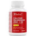 Safrel Kaltsium Magneesium Tsink D3-vitamiiniga, 300 tabletti - kaltsium 1000 mg, magneesium 400 mg, tsink 20 mg ja D3 600 RÜ ühe serveerimise kohta