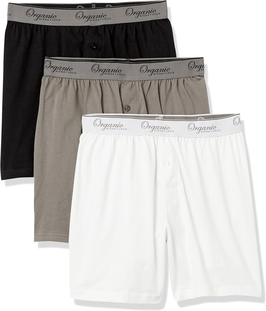 Orgaanilised allkirjad Meeste poksijad 100% orgaaniline puuvill, pehmed poksijad meestele, 3-pakk