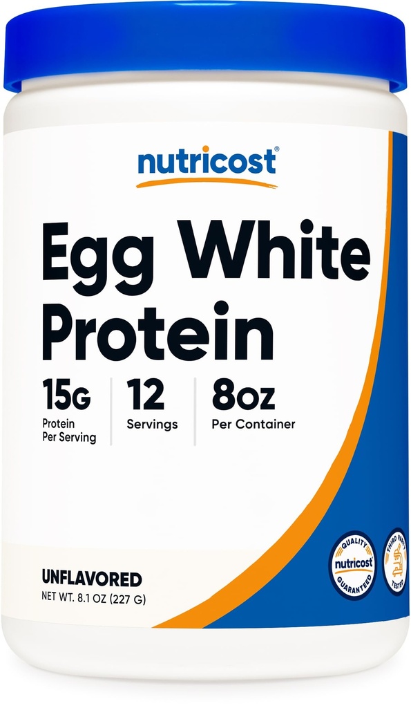 Nutricost munavalge valgu pulber 8oz (maitsestamata) - GMO, Gluteenivaba