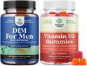 Bundle of Advanced Diindolylmethane DIM Supplement for Men and Vitamin D3 Gummies for Daily Wellness for Bone Muscle & Immune Support