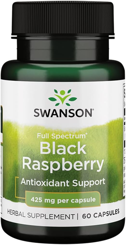Swanson Black Vaarika - taimsete täiendada edendada üldist heaolu toetust - looduslik allikas Flavonoidid ja vitamiin C - (60 kapslit, 425 mg iga)